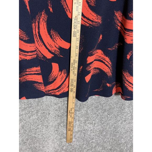 Lularoe Azure Brushstroke Pull On Skirt Womens Size S Stretch Blue Neon Orange - Picture 7 of 7
